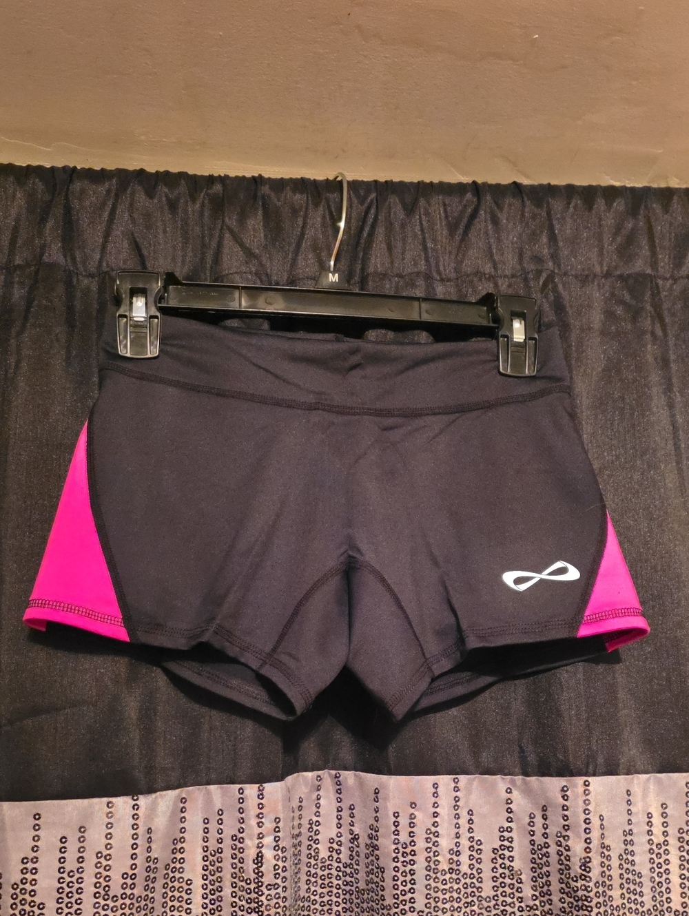 NFINITY Women's Black & Hot Pink Athletic Shorts